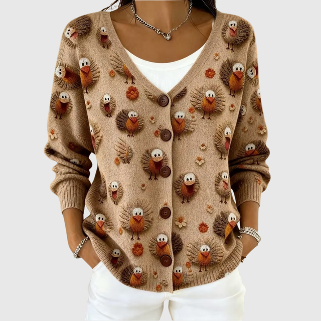 Sweter Kardigan z Wygodnej Dzianiny Z Guzikami