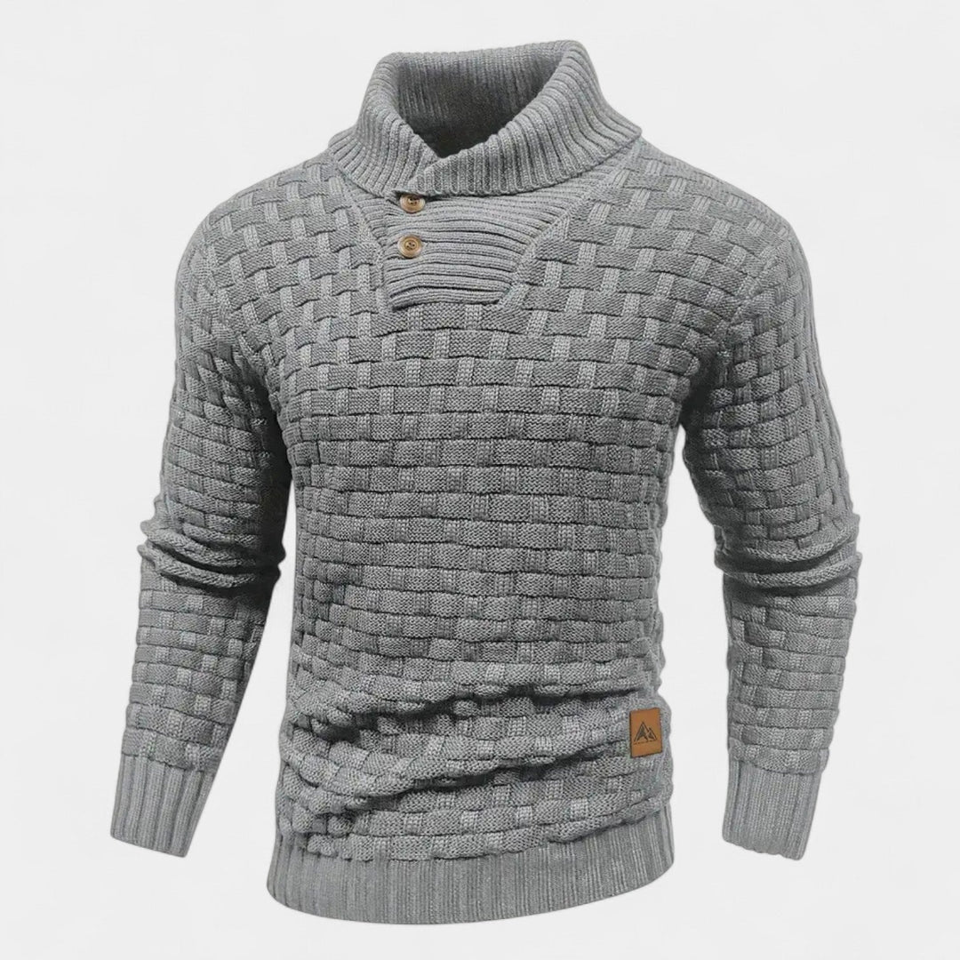 Elías – Stylowy sweter z golfem i guzikami