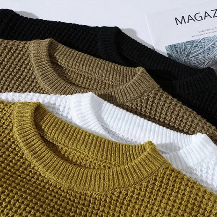 Eric – Premium męski sweter Lyon z miodową strukturą dla elegancji i komfortu