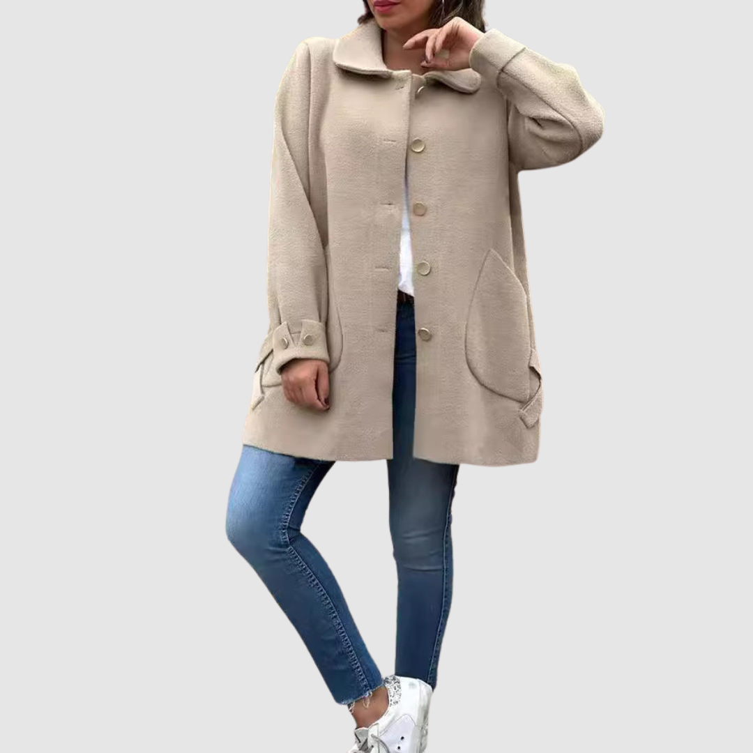 Martina - Klasyczny oversize płaszcz z guzikami
