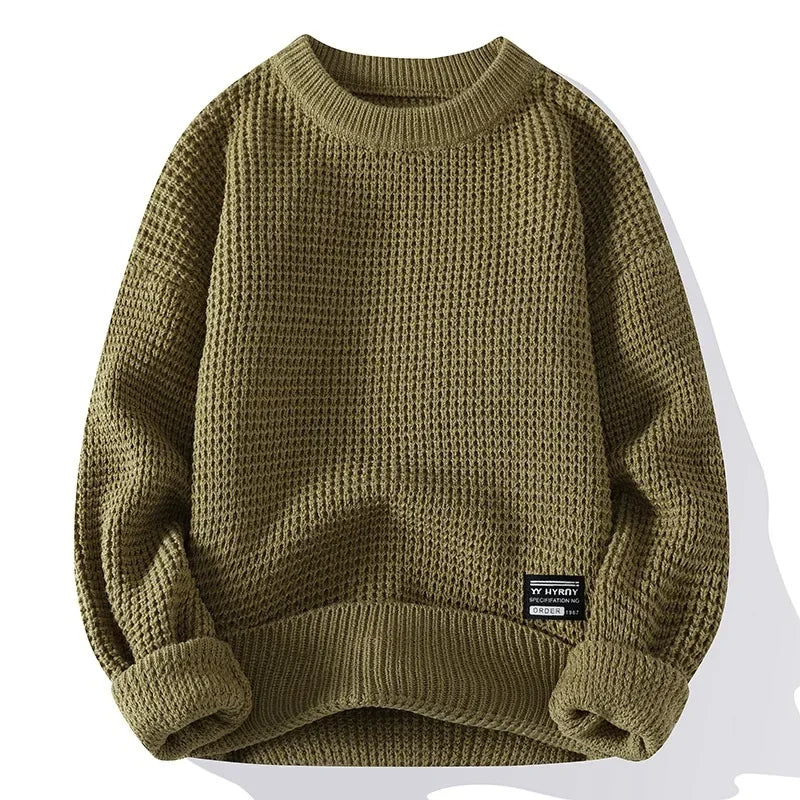 Eric – Premium męski sweter Lyon z miodową strukturą dla elegancji i komfortu
