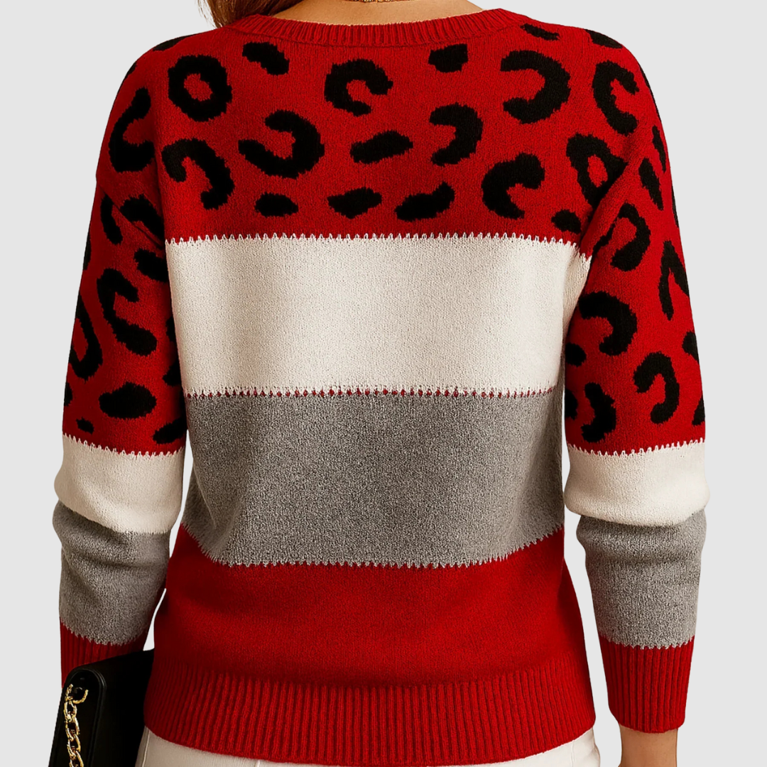 Klára - Sweter z leopardzim nadrukiem