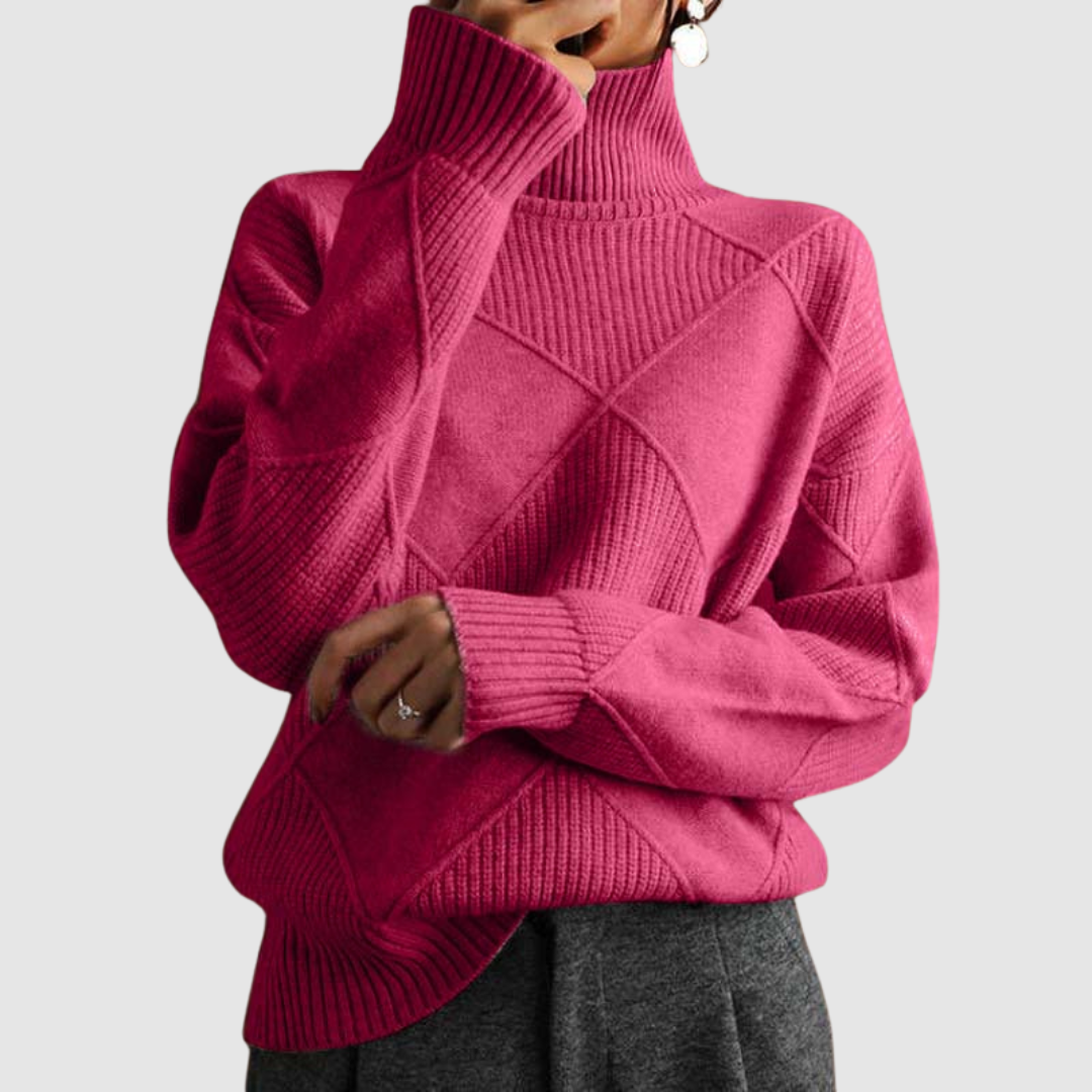Ester - Teksturowany sweter z golfem