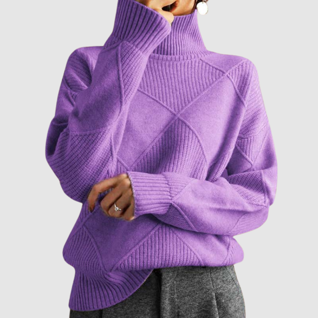 Ester - Teksturowany sweter z golfem