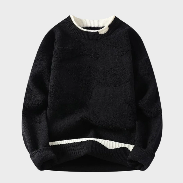 Sweter z teksturowanym wzorem w stylu abstrakcyjnym
