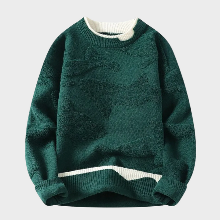 Sweter z teksturowanym wzorem w stylu abstrakcyjnym