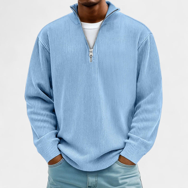 Martin – Męski sweter z polo zamkiem