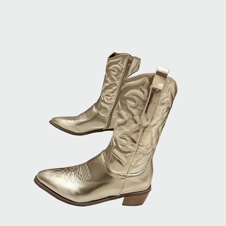 Aneta - Metaliczne kowbojskie buty
