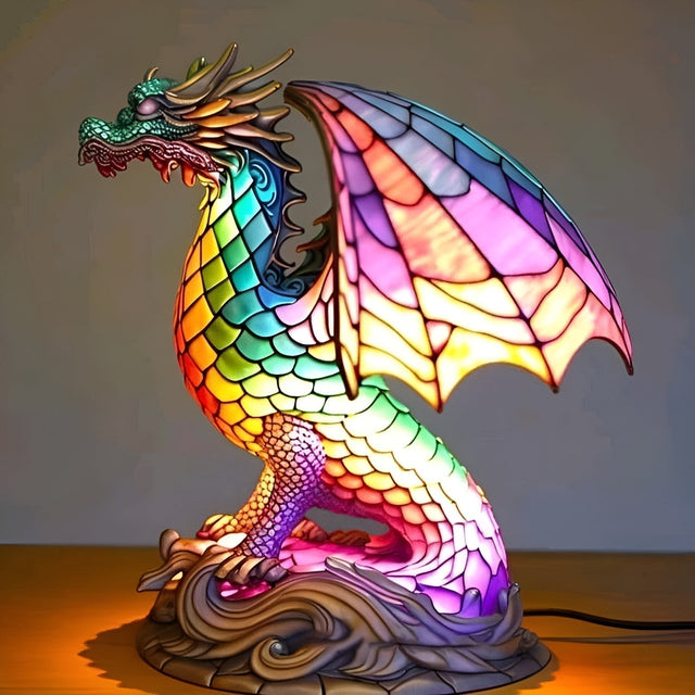 Czaruś - Lampa Magisk Dragon w witrażu