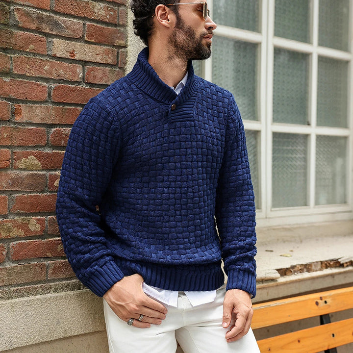 Elías – Stylowy sweter z golfem i guzikami