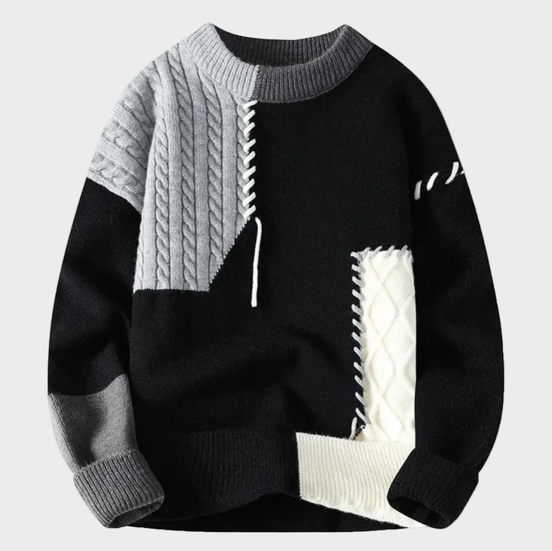 Tomasz | Sweter patchworkowy