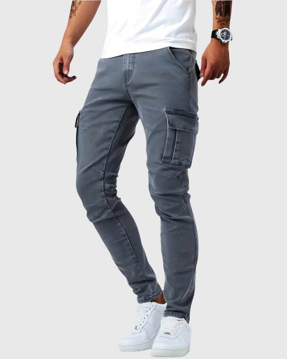 Marino – Spodnie cargo z elastanem