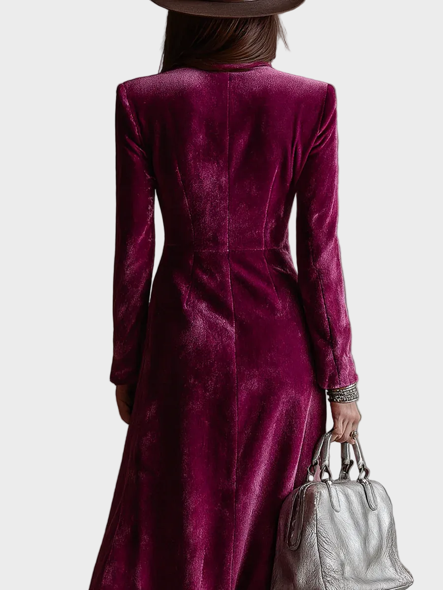 Vera - Welurowa Sukienka Blazer Maxi