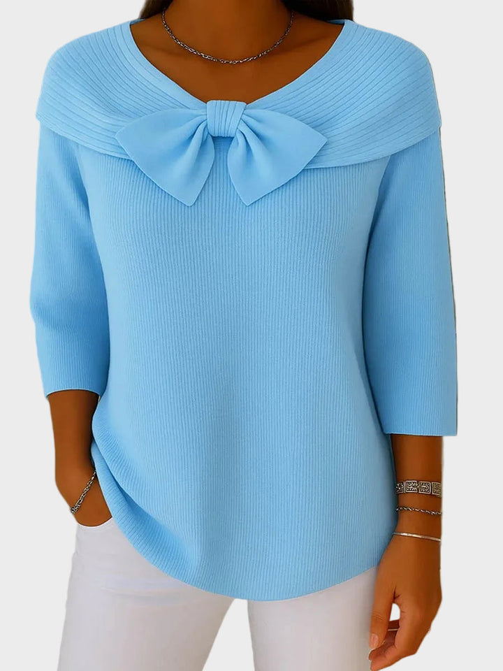 Aline - Miękki i Elegancki Sweter z Kokardą