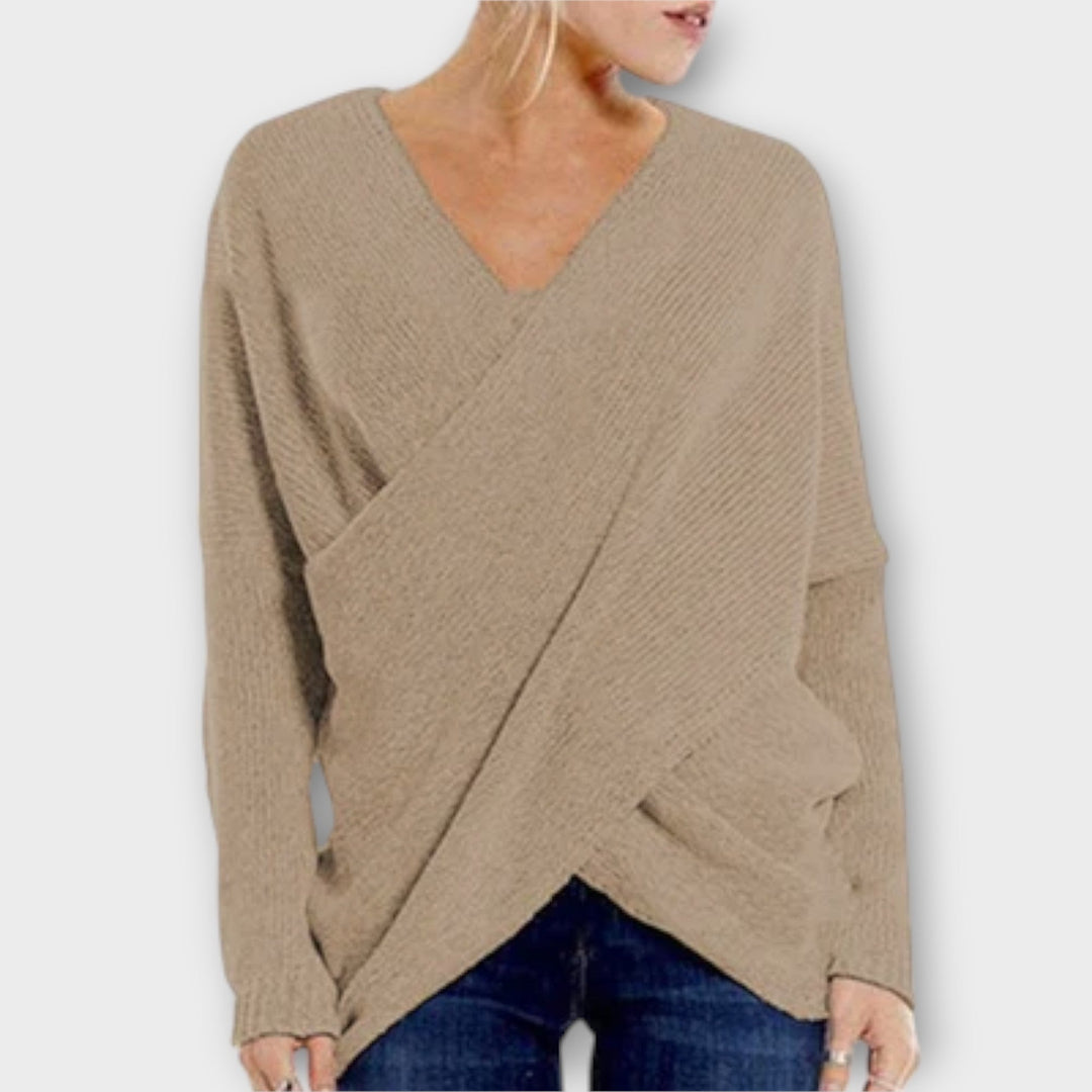 Heidi - Sweter z dekoltem w serek